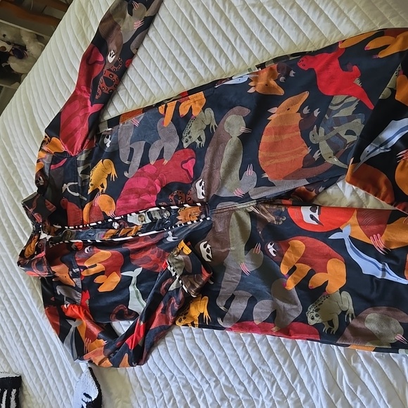 Farm Rio Amazonian Animal Print Jumpsuit Size xS Button Up Long Sleeve - Picture 1 of 7